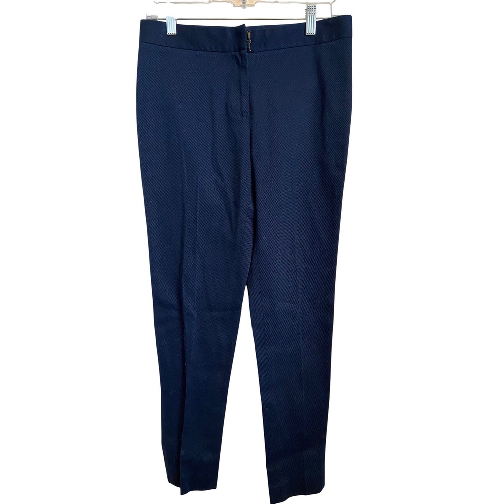 J.McLaughlin Womens Navy Blue Textured Slim Ankle Pants Size 4 Cotton Stretch‎